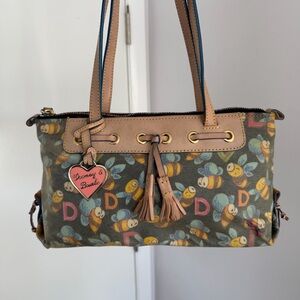 Vintage Dooney & Bourke Bumble Bee Print Shoulder Bag